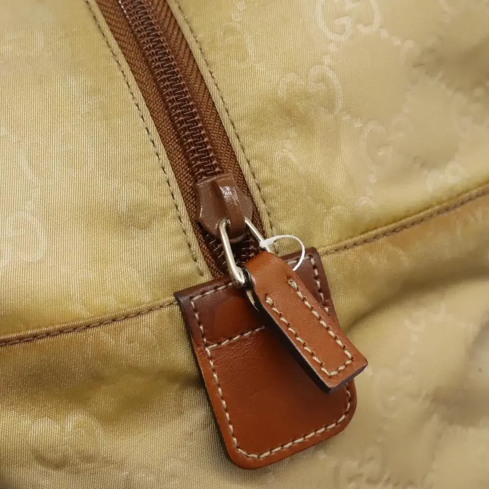 GUCCI GG Canvas Boston Bag Nylon Beige